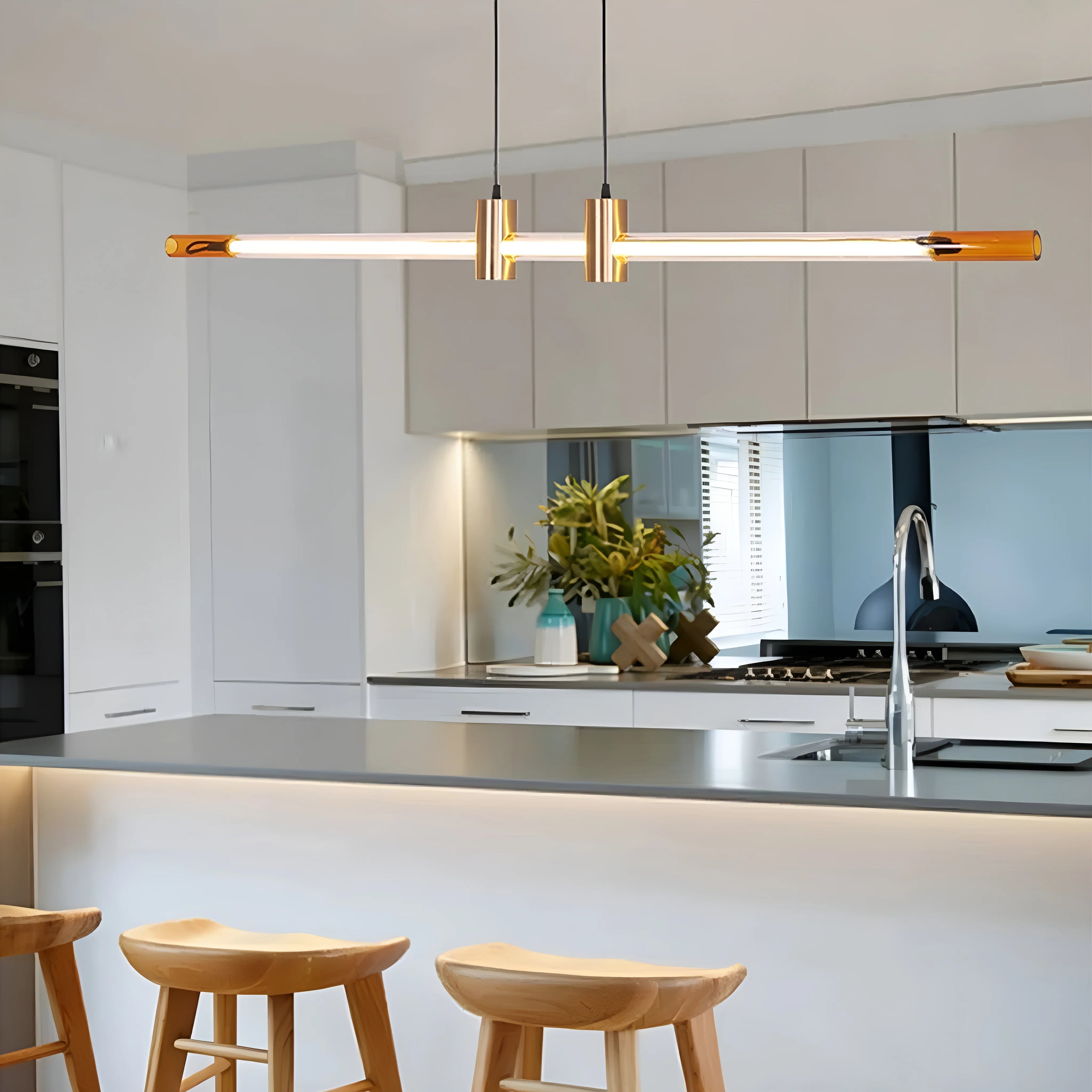 Ruti | Minimalistic Stylish Gold Copper Chandelier