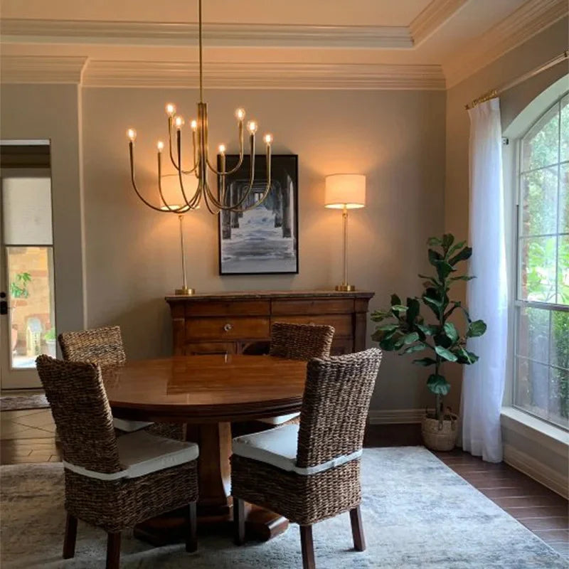 Retro Candle-Shaped LED Pendant Chandelier for Dining Room