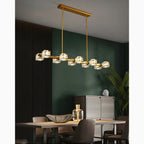 Agugliano | Modern Copper Crystal LED Chandelier For Dining Room