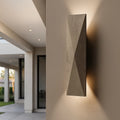 Natural Travertine Outdoor Wall Light - Modern Architectural Wabi-Sabi Sconce