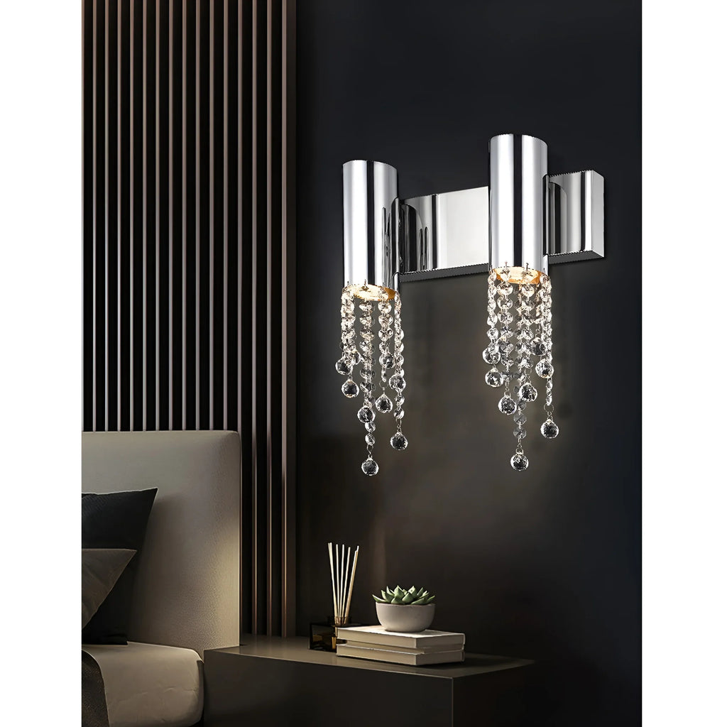 Berneck | Trendy Chrome Crystal Wall Sconce