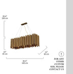 Fontan | Trendy Rectangle Gold Stainless Steel Chandelier