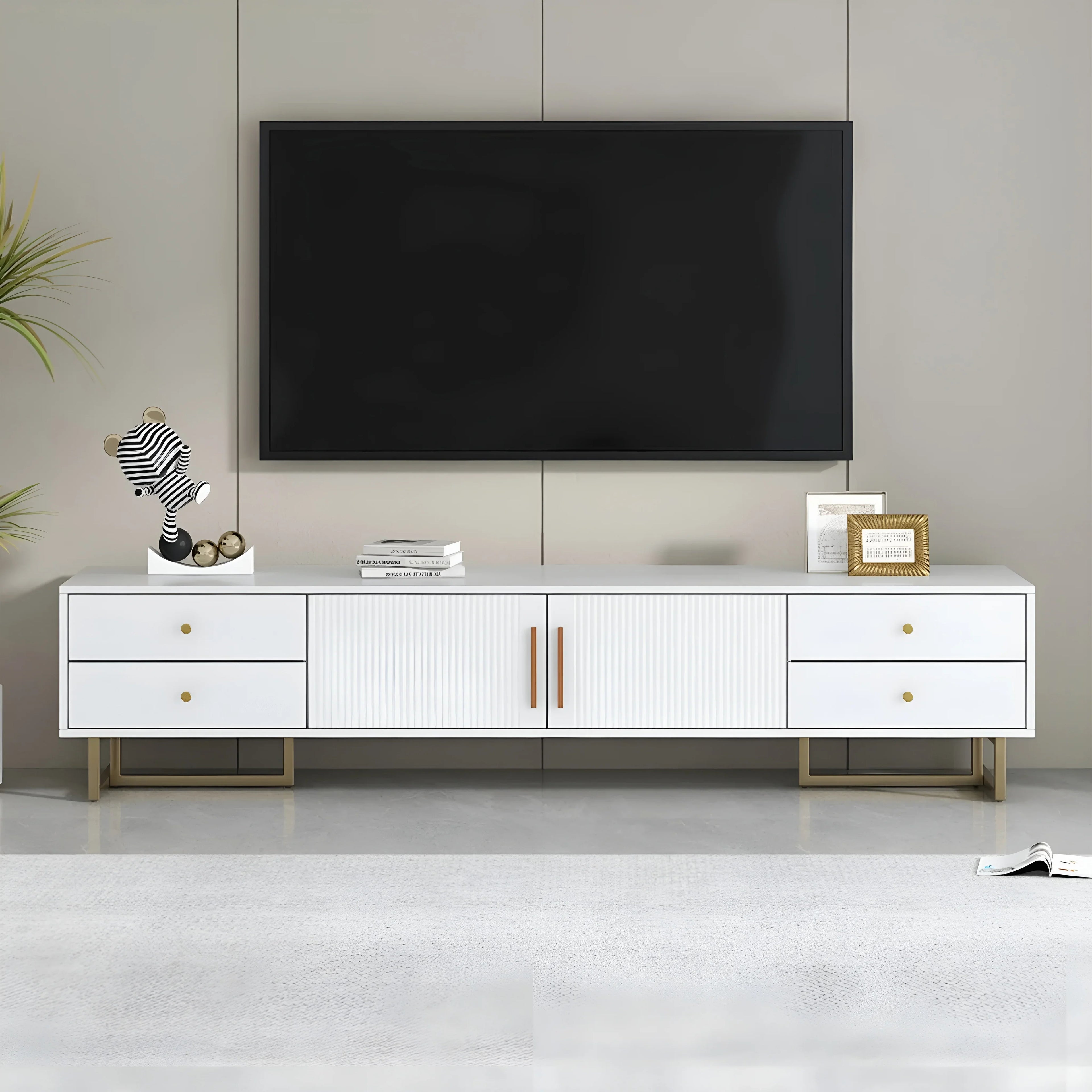 Elster | Vintage Style Elegant White TV Stand