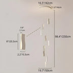 Waveform Modern Staircase Chandelier - Adjustable Loft Pendant with Remote Dimming