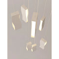 Waveform Modern Staircase Chandelier - Adjustable Loft Pendant with Remote Dimming