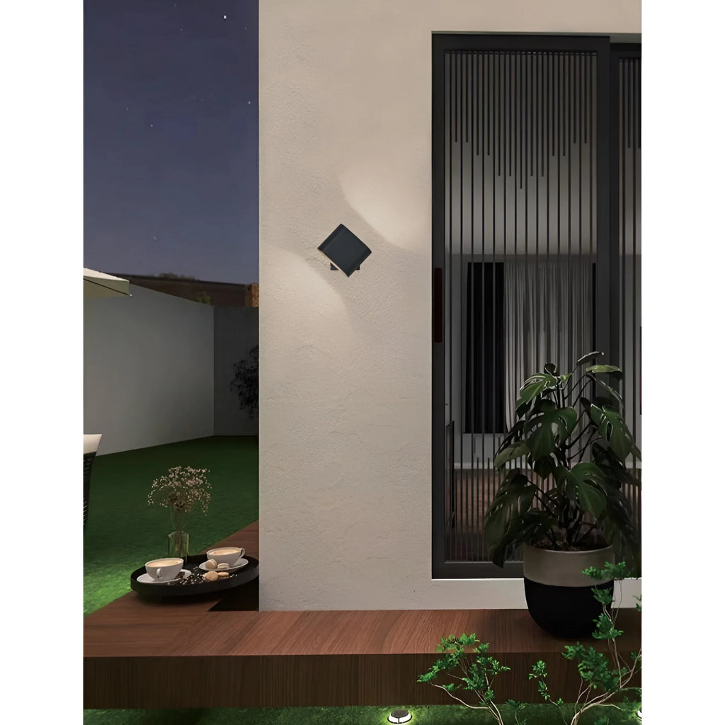 Aeris LED Wall Sconce – Compact Rotatable Black Outdoor Light