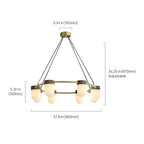 Art Deco Style Circle Chandelier with Alabaster Light