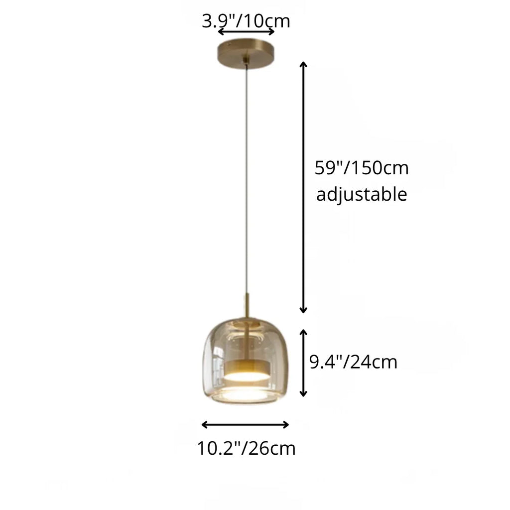 Nordic Amber Glass Pendant Light - Modern Designer Ceiling Lamp