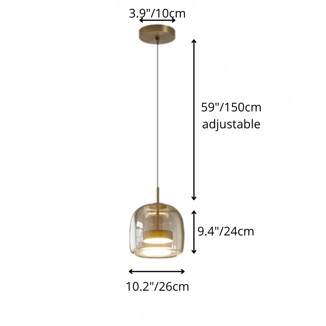 Nordic Amber Glass Pendant Light - Modern Designer Ceiling Lamp