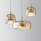 Nordic Amber Glass Pendant Light - Modern Designer Ceiling Lamp