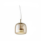 Nordic Amber Glass Pendant Light - Modern Designer Ceiling Lamp