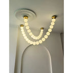 French Pearl Necklace Chandelier - Modern Staircase & Dining Light