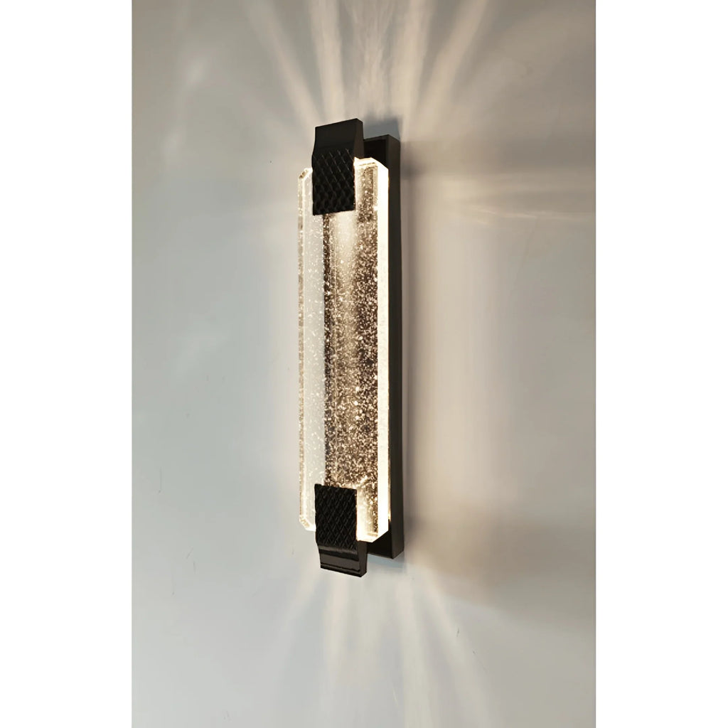 Crystal & Metal Outdoor Wall Light – Modern Luxe Waterproof Sconce