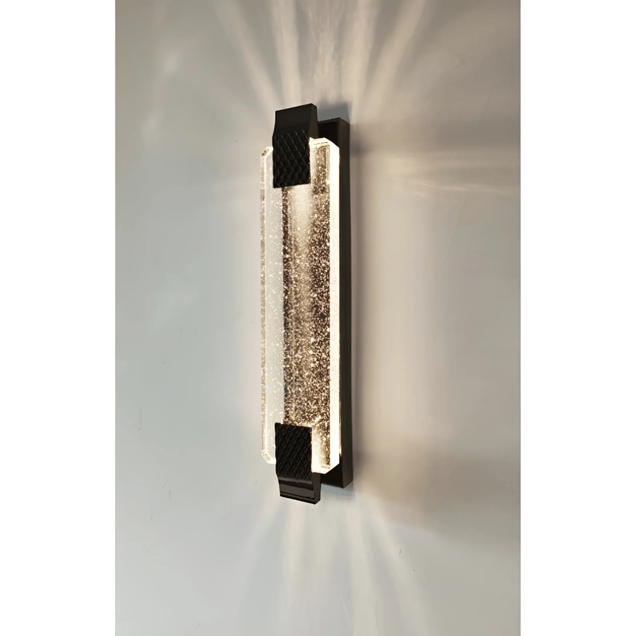 Crystal & Metal Outdoor Wall Light – Modern Luxe Waterproof Sconce