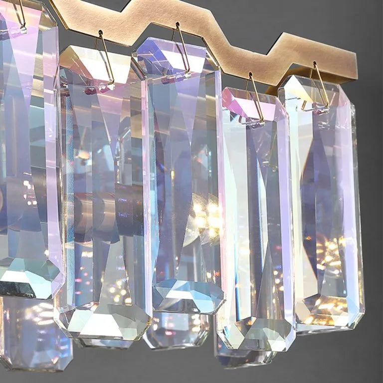 Colorful Crystal Accent Linear Chandelier for Dining Room