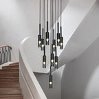 Radiant Stairway Smoky Gray Pendant Chandelier, 10 Lights