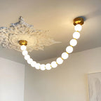 French Pearl Necklace Chandelier - Modern Staircase & Dining Light