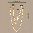 Collier Modern Cloudstone Chain Chandelier - Italian Design with Copper Frame and LED Light