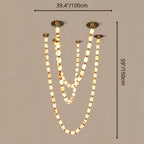 Collier Modern Cloudstone Chain Chandelier - Italian Design with Copper Frame and LED Light