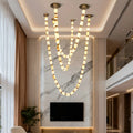 Collier Modern Cloudstone Chain Chandelier - Italian Design with Copper Frame and LED Light