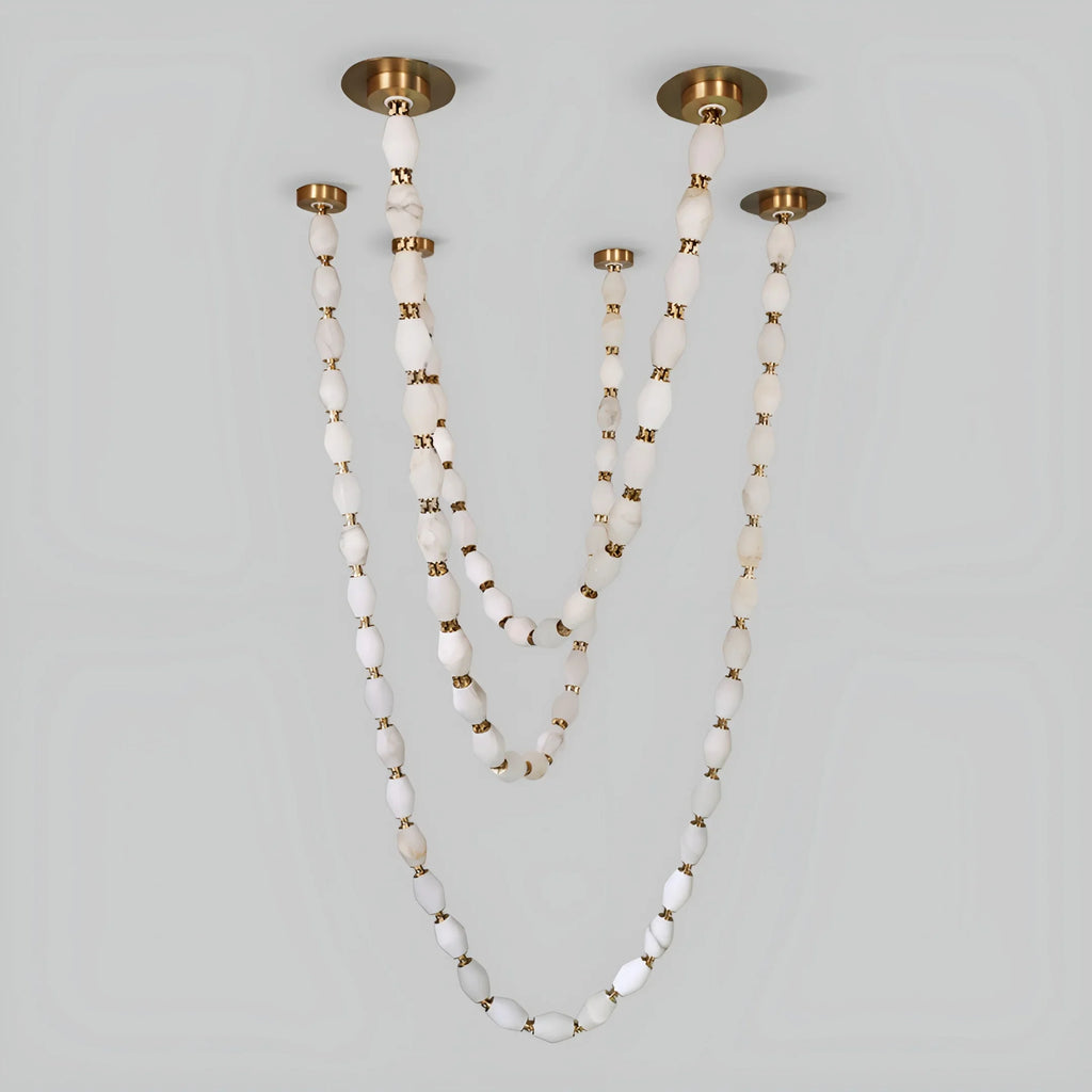 Collier Modern Cloudstone Chain Chandelier - Italian Design with Copper Frame and LED Light
