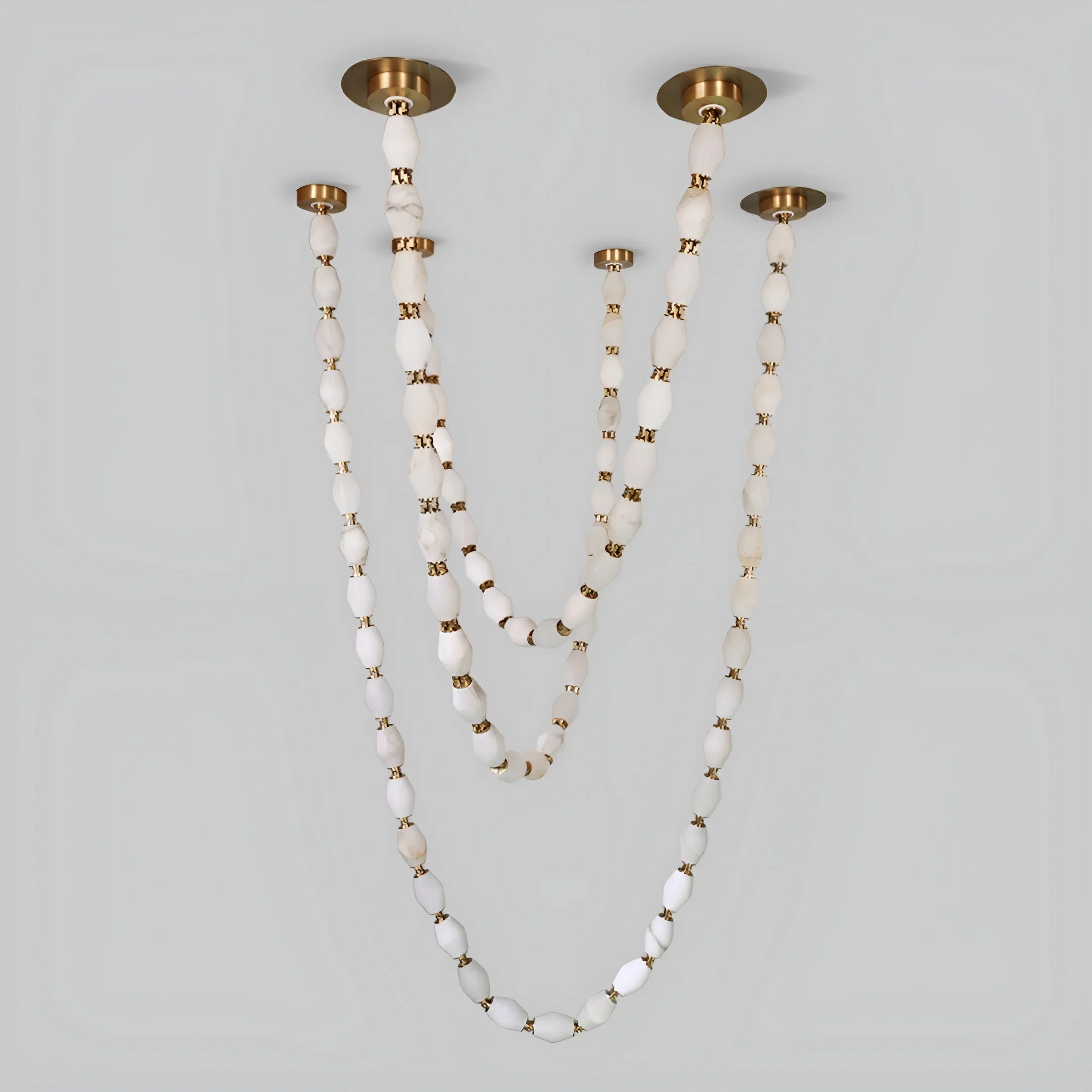 Collier Modern Cloudstone Chain Chandelier - Italian Design with Copper Frame and LED Light