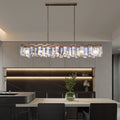 Colorful Crystal Accent Linear Chandelier for Dining Room