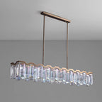 Colorful Crystal Accent Linear Chandelier for Dining Room