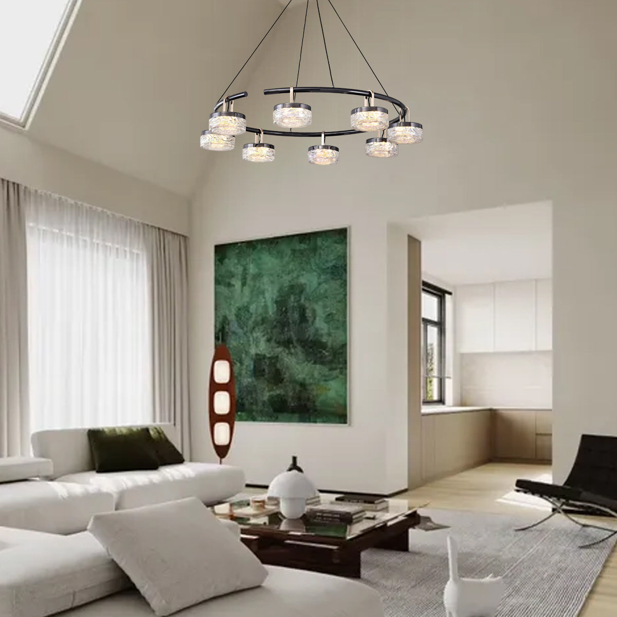 Pearl Black and Champagne Gold Illumination Pendant Fixture