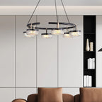 Pearl Black and Champagne Gold Illumination Pendant Fixture
