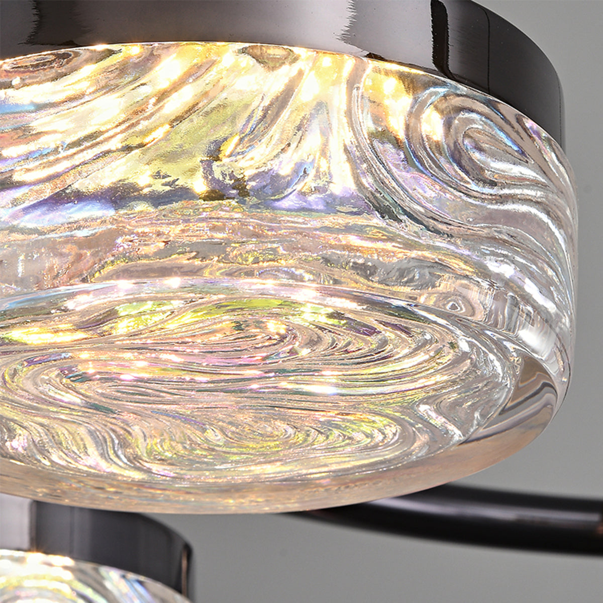 Pearl Black and Champagne Gold Illumination Pendant Fixture