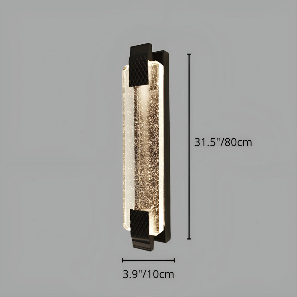 Crystal & Metal Outdoor Wall Light – Modern Luxe Waterproof Sconce