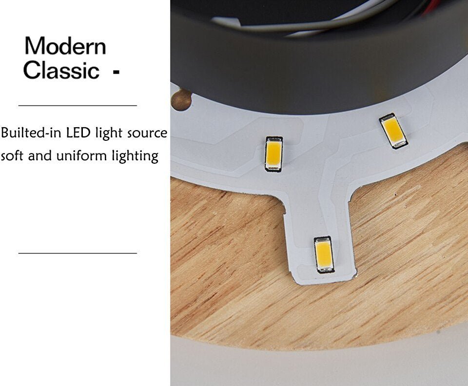 Round Modern LED Wooden Wall Sconce