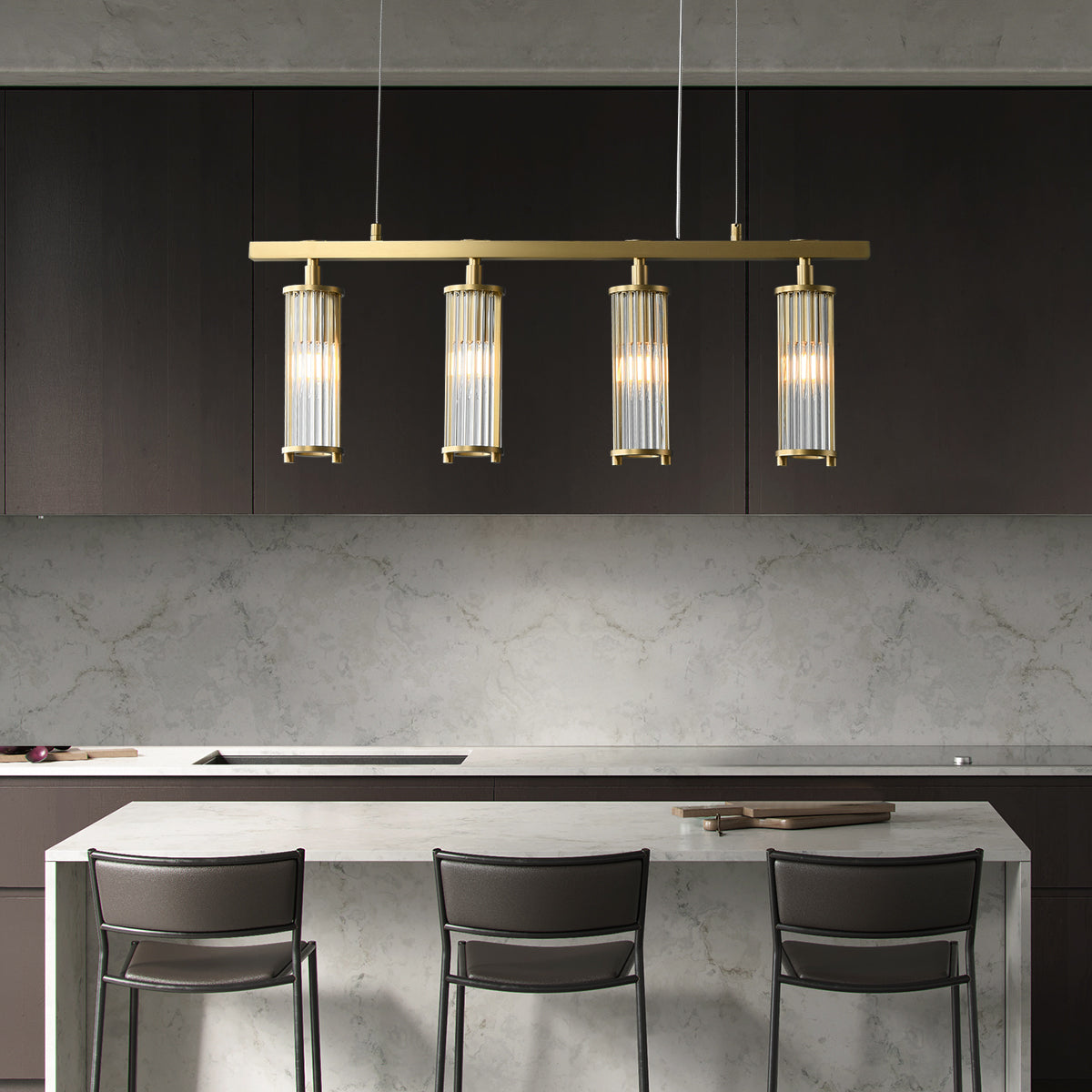Aurelia Brass Elegance Luxe Linear Chandelier