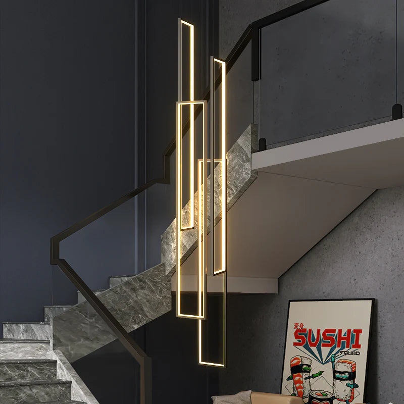Lavagna | Ultramodern Rectangle Hanging LED Chandelier