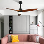 52" Modern Solidwood LED Ceiling Fan with Remote Control