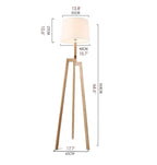 Boudry | Modern Solid Wood Floor Lamp With Light Lampshade