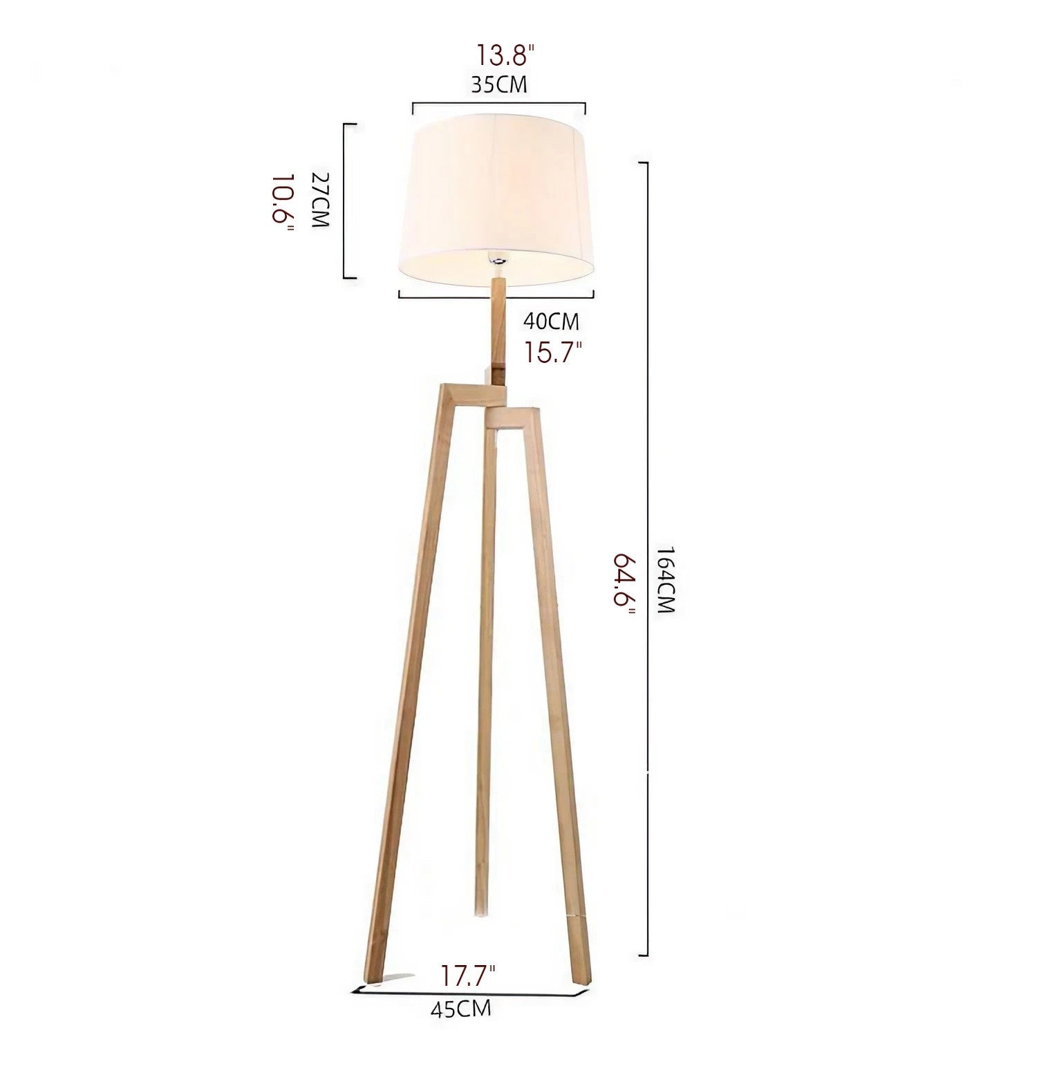 Boudry | Modern Solid Wood Floor Lamp With Light Lampshade