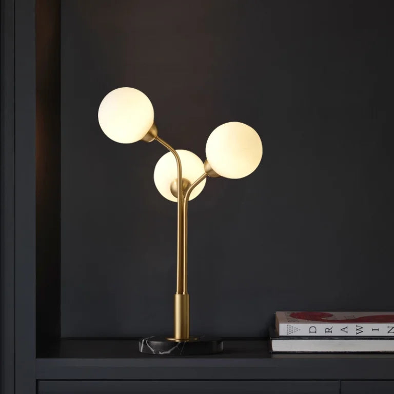 Elegant Tri-Shape Marble Base Table Lamp