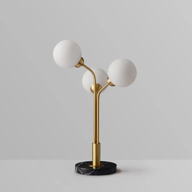 Elegant Tri-Shape Marble Base Table Lamp
