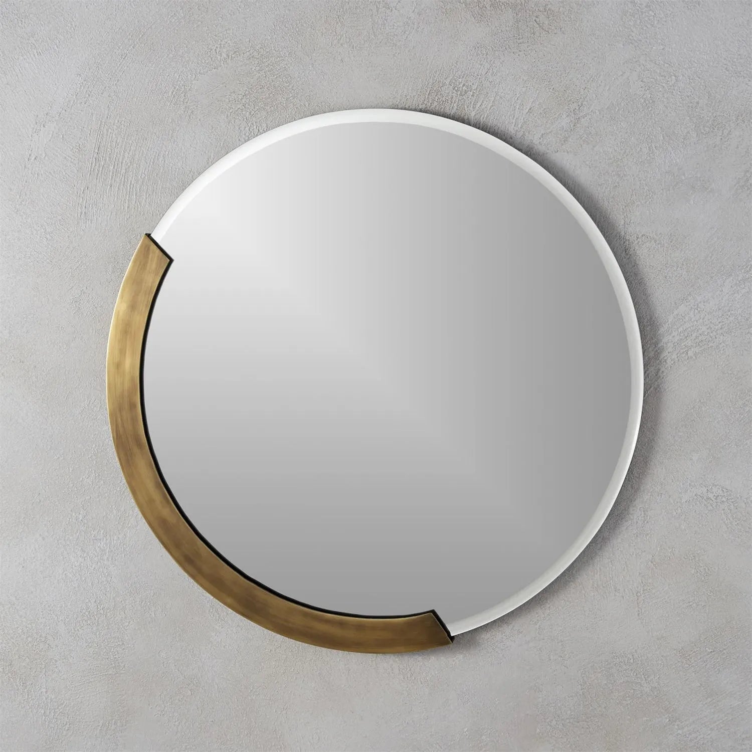 Modern Round Solid Brass Large Bathroom Mirror