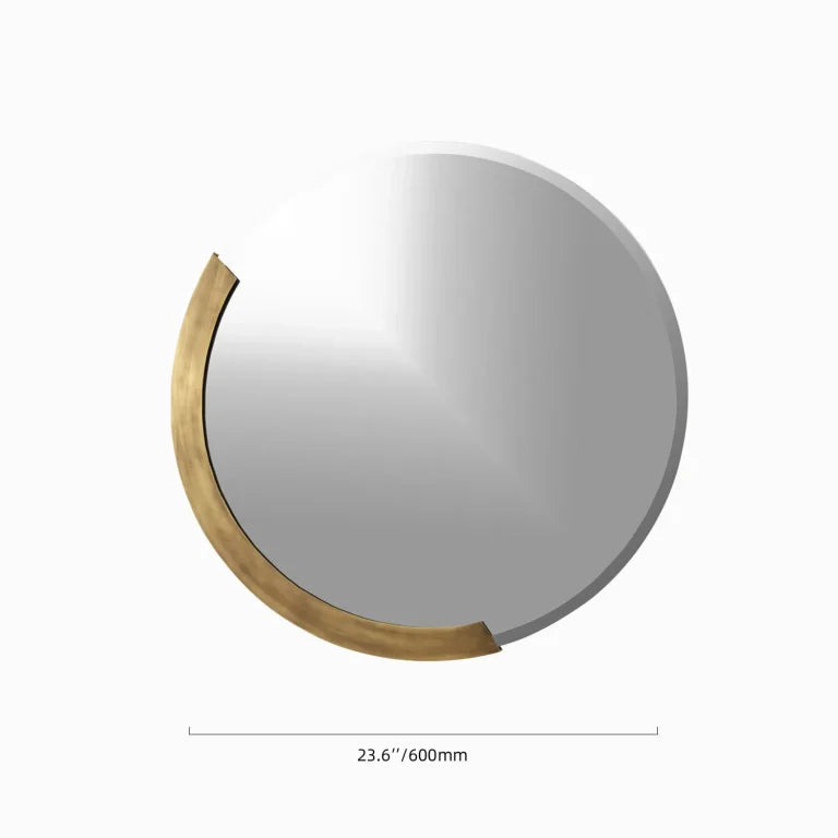 Modern Round Solid Brass Large Bathroom Mirror