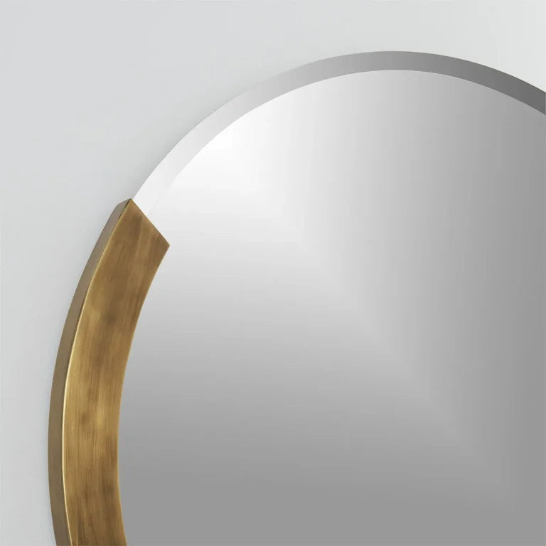 Modern Round Solid Brass Large Bathroom Mirror