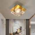 Opulent Glow Textured Glass Brass Ceiling Light