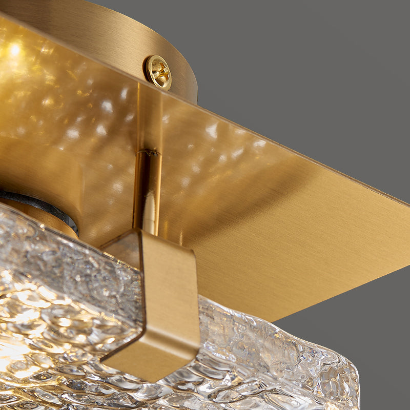 Opulent Glow Textured Glass Brass Ceiling Light