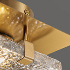 Opulent Glow Textured Glass Brass Ceiling Light