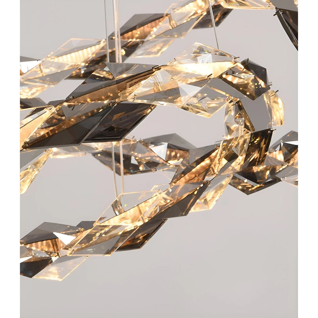 Luxury K9 Crystal Chandelier – Modern Multi-Ring LED Ceiling Light