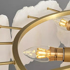 Alabaster Round Chandelier in Mid-Century Modern Style for Living Room
