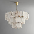 Alabaster Round Chandelier in Mid-Century Modern Style for Living Room