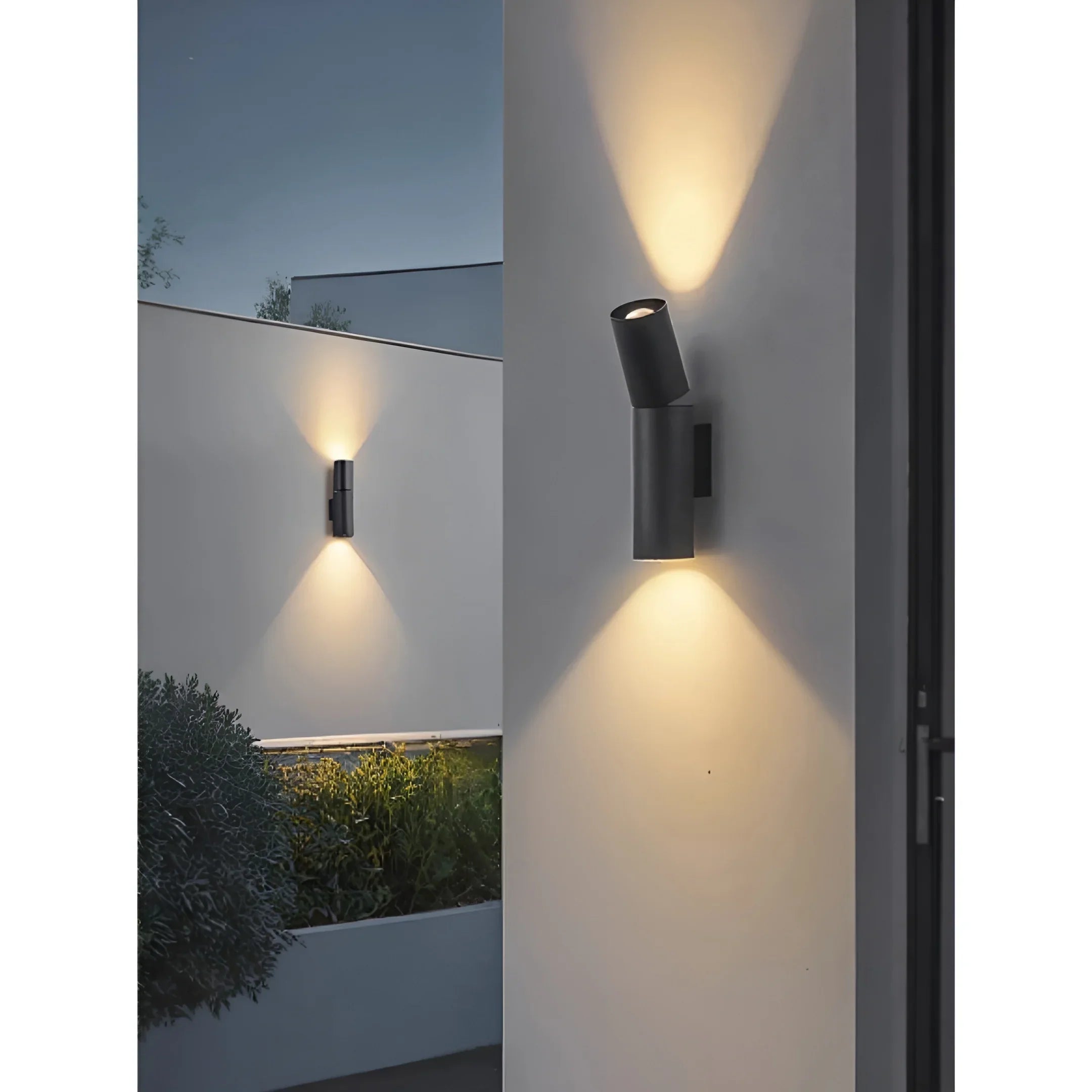 Logic Dual‑Beam Outdoor Wall Light - Aluminum LED Sconce